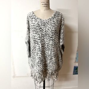 Multi Color Poncho Sweater Top